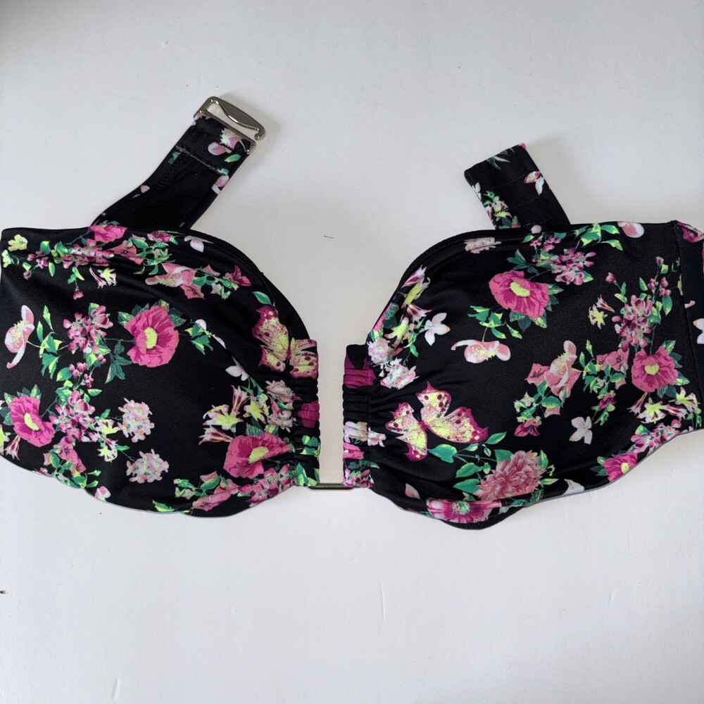Victoria's Secret Very Sexy Padded Floral Bikini Top Size L NEW